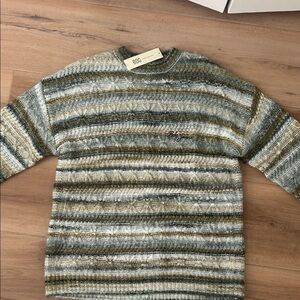 Urban Outfitters Women’s Striped Sweater *NEW XS Green and Brown